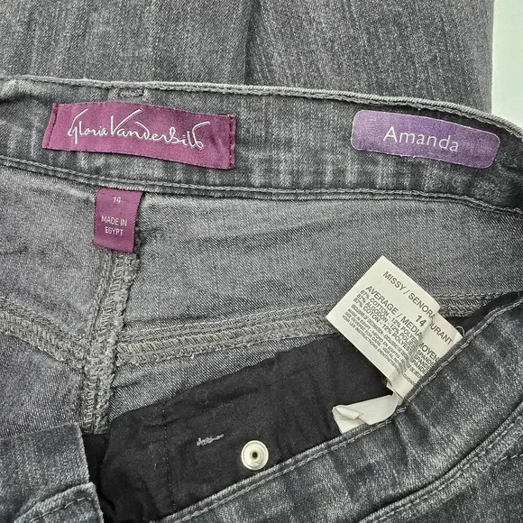 Gloria Vanderbilt Gray Amanda Denim Jeans Pants 14 - Picture 6 of 6